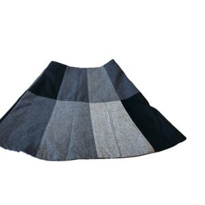 Anthropologie Women's  Eva Franco Short Skirt 6P Gray Black Wool Blend EUC